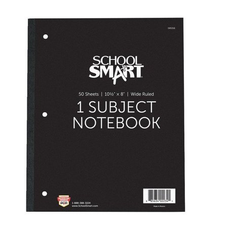 SCHOOL SMART PAPER NOTEBOOK WIRELESS 1 SUBJECT 8X10.5 WIDE RULE 50 SHEETS P085316SS-5987